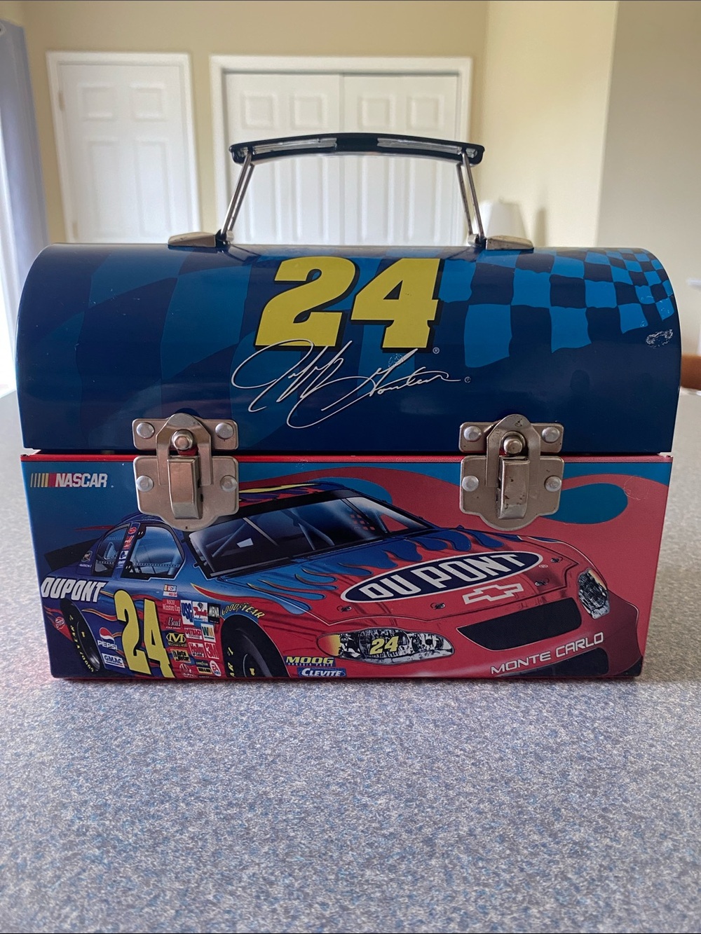 Nascar 24 Blue Yellow Red Metal Lunchbox
